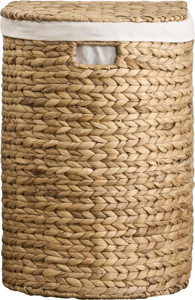 Alt view image 4 of 7 - Judas Water Hyacinth Woven Full Oval Brown Laundry Hamper