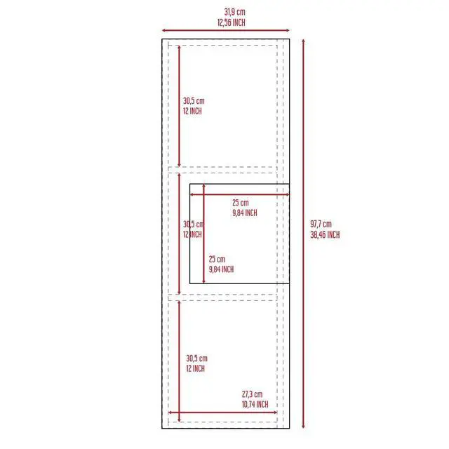 Alt view image 6 of 6 - Medicine 38"H Single Door Cabinet, Three Shelves, Light Oak / White