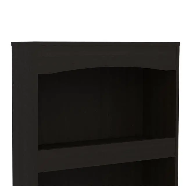 Alt view image 4 of 7 - Bookcase, Three Shelves, Double Door Cabinet, Metal Hardware, Black