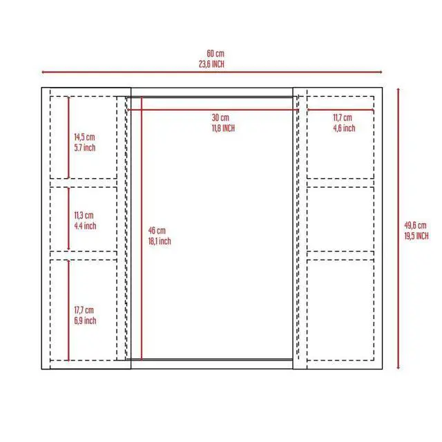 Alt view image 7 of 7 - Medicine Double Door Cabinet 19" H, One External Shelf, Light Gray
