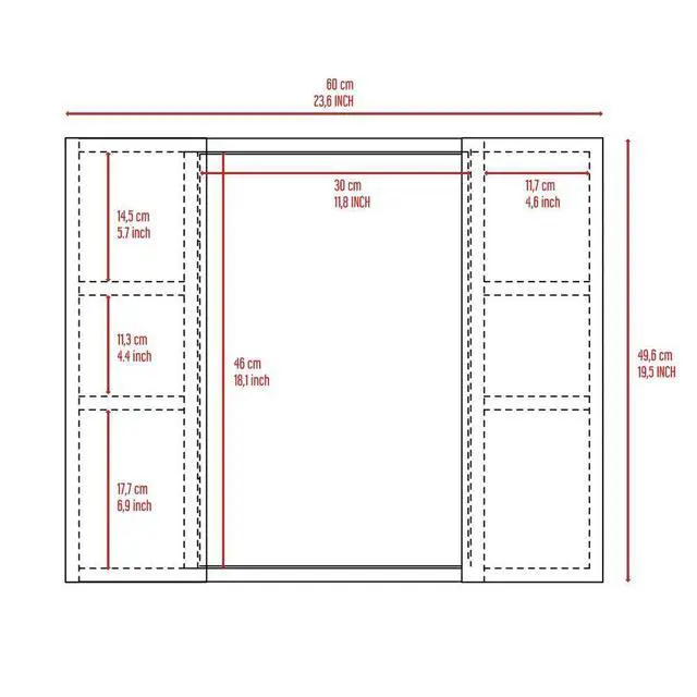 Alt view image 5 of 7 - Medicine Double Door Cabinet 19" H, One External Shelf, White