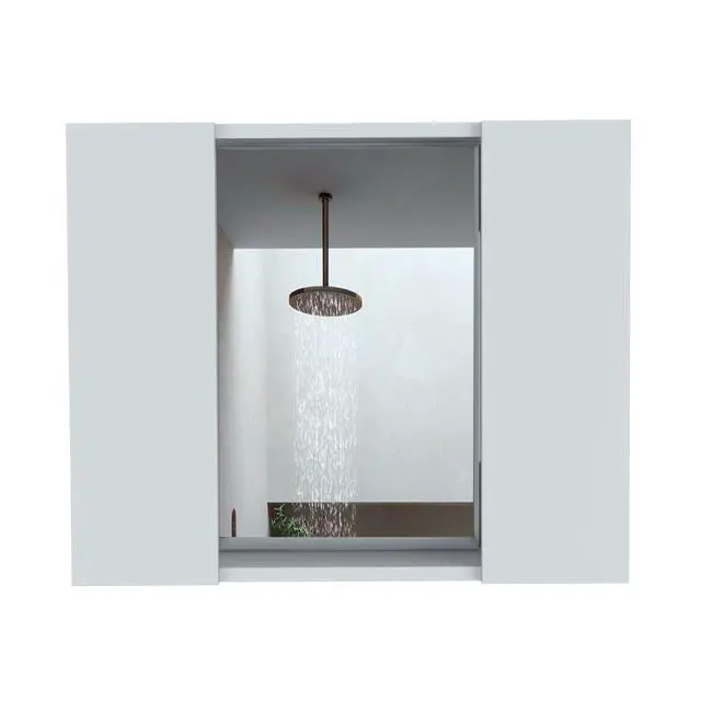 Alt view image 3 of 7 - Medicine Double Door Cabinet 19" H, One External Shelf, White