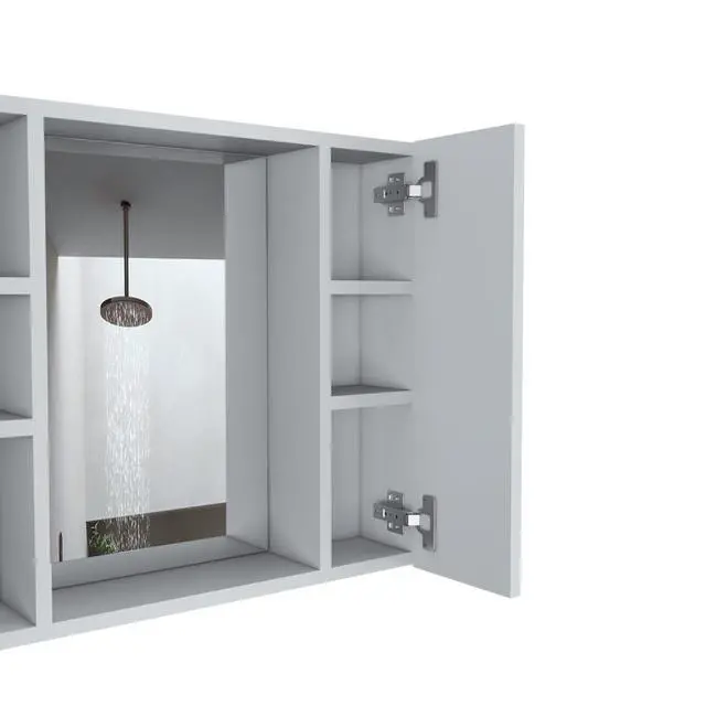 Alt view image 6 of 7 - Medicine Double Door Cabinet 19" H, One External Shelf, White
