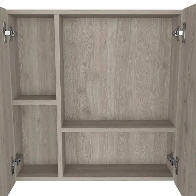 Alt view image 4 of 7 - Medicine Double Door Cabinet 23" H,Four Interior Shelves, Light Gray