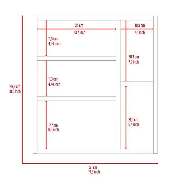 Alt view image 5 of 5 - Medicine 18H" Single Door Cabinet, Two External Shelves, Three Interior Shelves , White