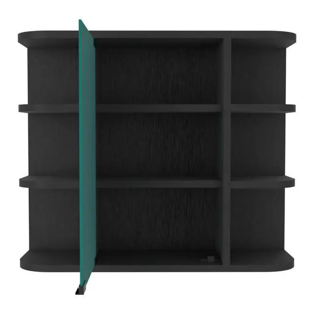 Alt view image 3 of 7 - Medicine Cabinet 19" H, Six External Shelves, Three Interior Shelves, Black