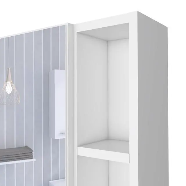 Alt view image 4 of 5 - Medicine 18H" Single Door Cabinet, Two External Shelves, Three Interior Shelves , White