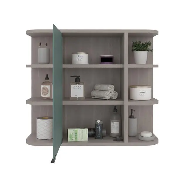 Alt view image 6 of 7 - Medicine Cabinet 19" H, Six External Shelves, Three Interior Shelves, Light Gray