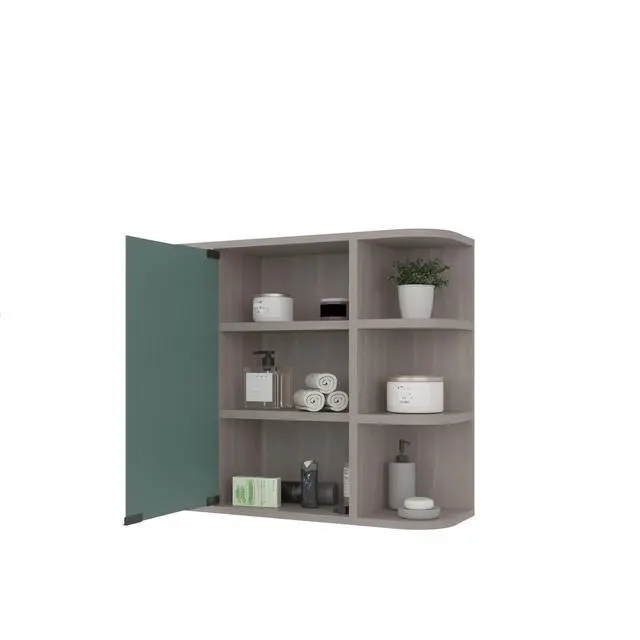 Alt view image 7 of 7 - Medicine Cabinet 19" H, Six External Shelves, Three Interior Shelves, Light Gray