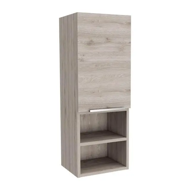 Alt view image 4 of 7 - Medicine Single Door Cabinet 32" H, Two Interior Shelves, Two External Shelves, Light Gray
