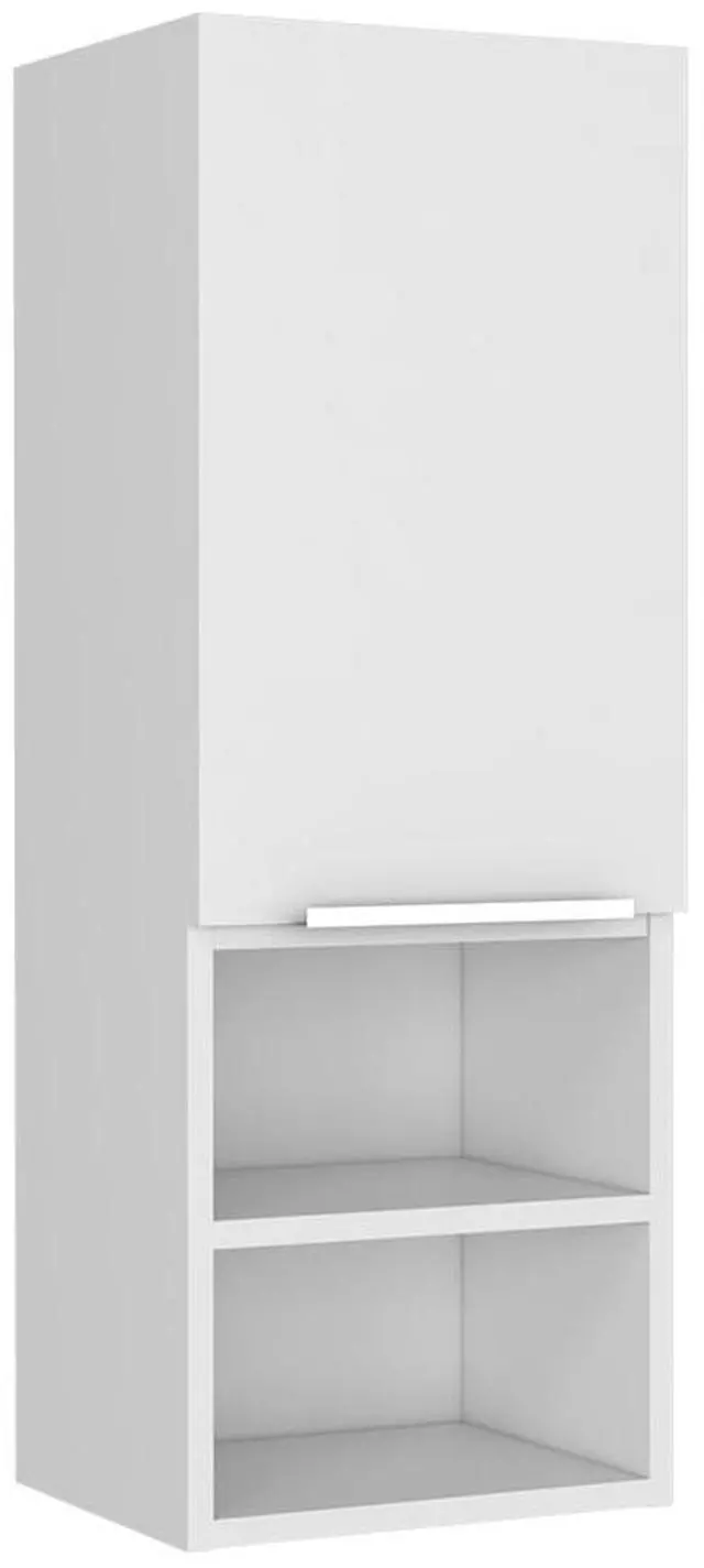 Alt view image 3 of 7 - Medicine Single Door Cabinet 32" H, Two Interior Shelves, Two External Shelves, White