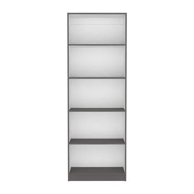 Alt view image 2 of 7 - Vinton 4-Tier Bookcase with Modern Storage for Books and Decor, Matt Gray / White
