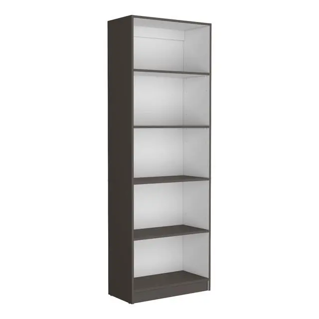 Alt view image 3 of 7 - Vinton 4-Tier Bookcase with Modern Storage for Books and Decor, Matt Gray / White