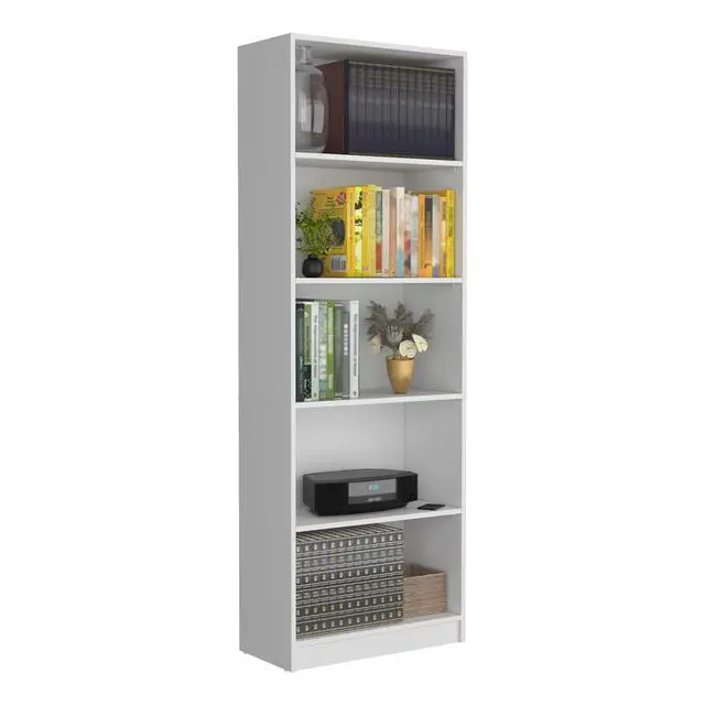 Alt view image 4 of 7 - Vinton 4-Tier Bookcase with Modern Storage for Books and Decor, White