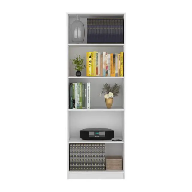 Alt view image 5 of 7 - Vinton 4-Tier Bookcase with Modern Storage for Books and Decor, White
