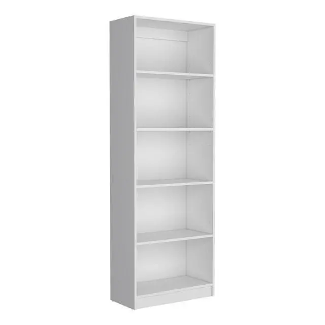 Alt view image 3 of 7 - Vinton 4-Tier Bookcase with Modern Storage for Books and Decor, White