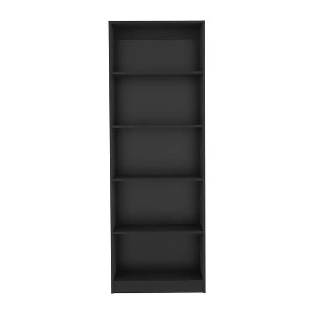 Alt view image 2 of 7 - Vinton 4-Tier Bookcase with Modern Storage for Books and Decor, Black