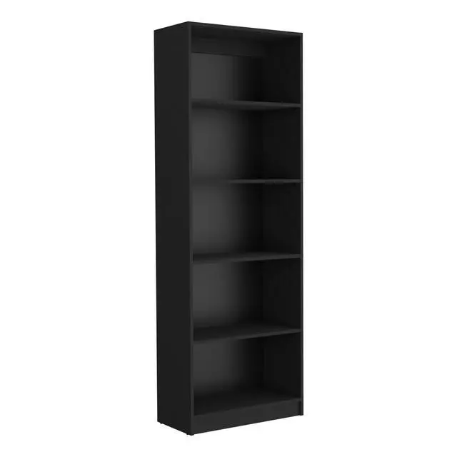 Alt view image 3 of 7 - Vinton 4-Tier Bookcase with Modern Storage for Books and Decor, Black