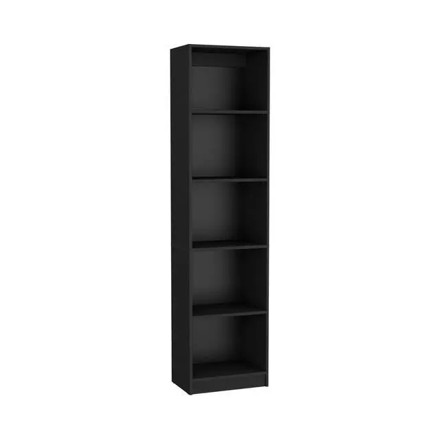 Alt view image 5 of 7 - Bookcase Compact Bookshelf with Multiple Shelves, Black