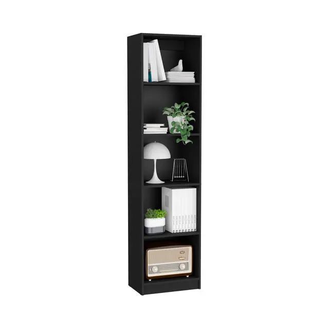 Alt view image 3 of 7 - Bookcase Compact Bookshelf with Multiple Shelves, Black