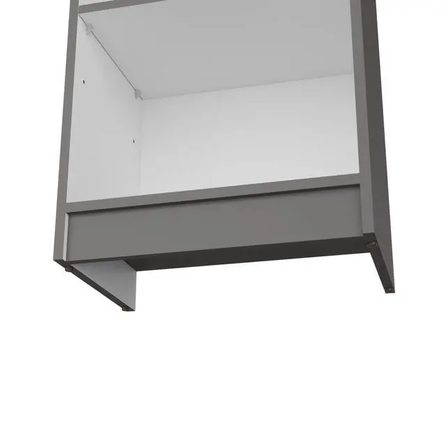 Alt view image 6 of 7 - Bookcase Compact Bookshelf with Multiple Shelves, Matt Gray / White