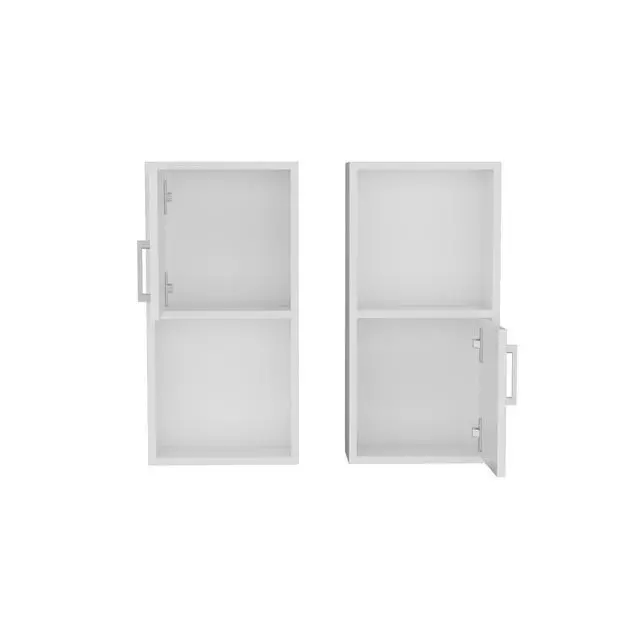 Alt view image 6 of 7 - Wall Mounted Bathroom Medicine Cabinet Eak 24" H , Two Doors, Two Shelves,White