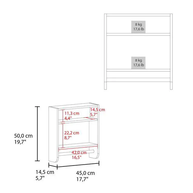 Alt view image 7 of 7 - Medicine Cabinet 19.70" H, with 1 Door, 2 Shelves, 1 Mirror, Black