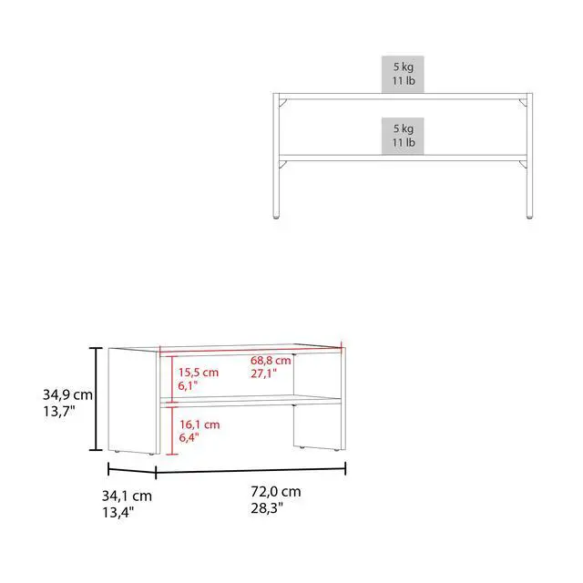 Alt view image 6 of 7 - Shoe Rack 13.7" H, with 2 Shelves, Black