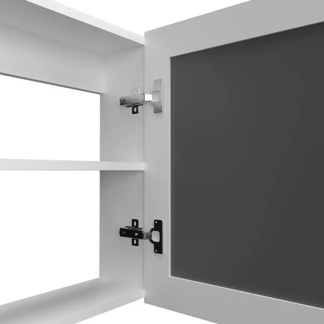 Alt view image 3 of 7 - Medicine Cabinet 20.5" H, with 2 Shelves, 1 Door, and 1 Mirror, White