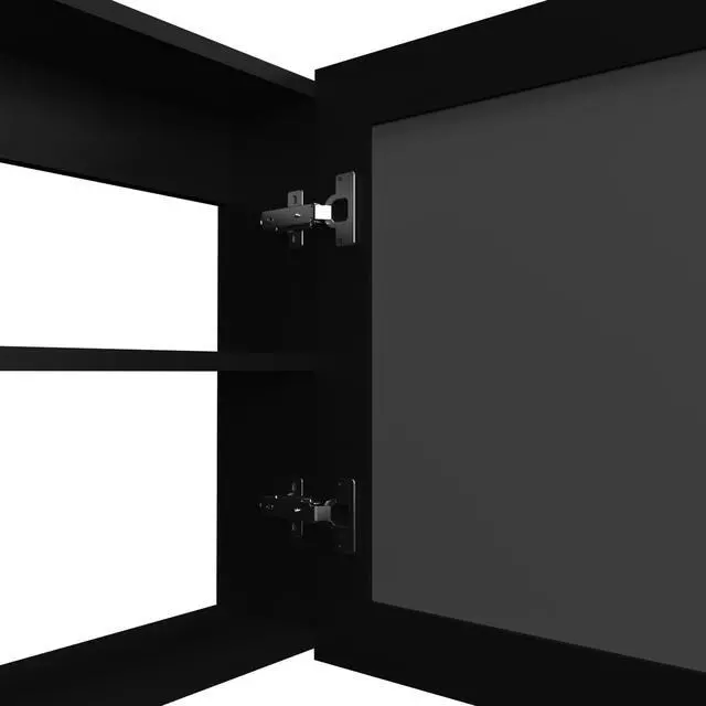Alt view image 2 of 7 - Medicine Cabinet 20.5" H, with 2 Shelves, 1 Door, and 1 Mirror, Black