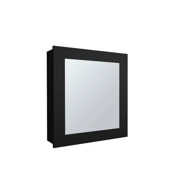 Alt view image 5 of 7 - Medicine Cabinet 20.5" H, with 2 Shelves, 1 Door, and 1 Mirror, Black