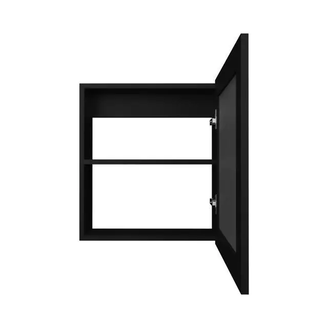 Alt view image 6 of 7 - Medicine Cabinet 20.5" H, with 2 Shelves, 1 Door, and 1 Mirror, Black
