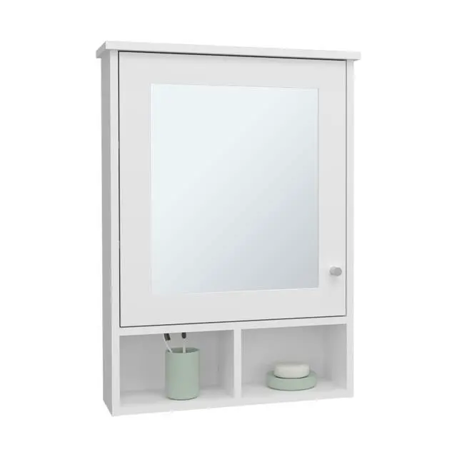 Alt view image 3 of 7 - Medicine Cabinet 29" H, with 5 Shelves, 1 Door, and 1 Mirror, White