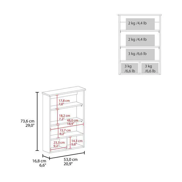 Alt view image 7 of 7 - Medicine Cabinet 29" H, with 5 Shelves, 1 Door, and 1 Mirror, White