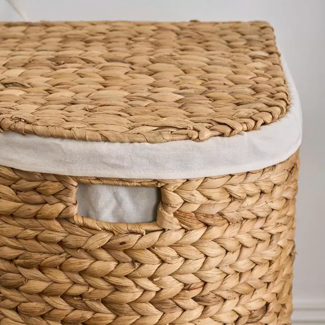 Alt view image 6 of 7 - Judas Water Hyacinth Woven Full Oval Brown Laundry Hamper