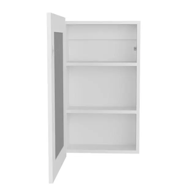 Alt view image 4 of 7 - Medicine Cabinet 25.7" H, 1 Door, 3 Shelves, 1 Mirror, White