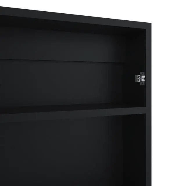 Alt view image 6 of 7 - Medicine Cabinet 25.7" H, 1 Door, 3 Shelves, 1 Mirror, Black