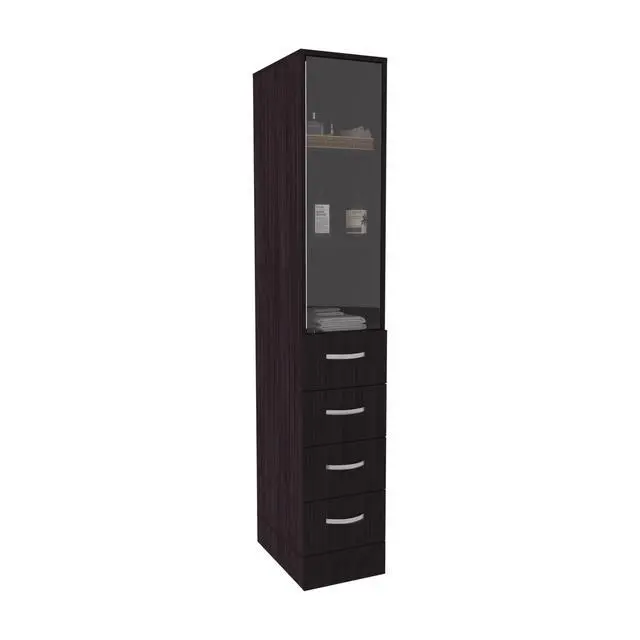 Alt view image 5 of 7 - Linen Cabinet 68" H, Three Shelves, Four Drawers and Metal handles