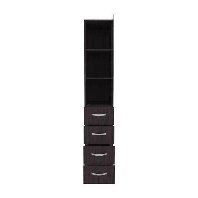 Alt view image 6 of 7 - Linen Cabinet 68" H, Three Shelves, Four Drawers and Metal handles