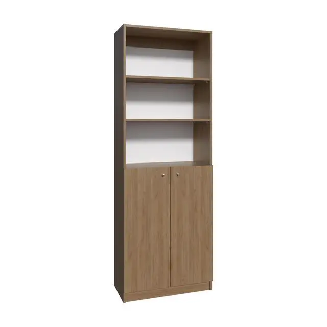 Alt view image 3 of 7 - 2-Door Bookcase with Upper Shelves