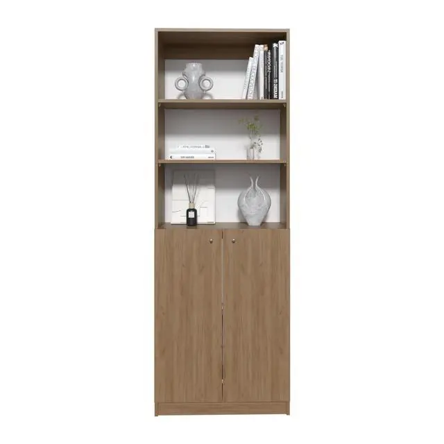 Alt view image 6 of 7 - 2-Door Bookcase with Upper Shelves