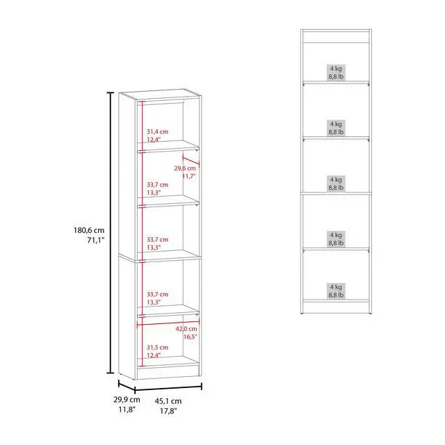 Alt view image 7 of 7 - Bookcase Compact Bookshelf with Multiple Shelves