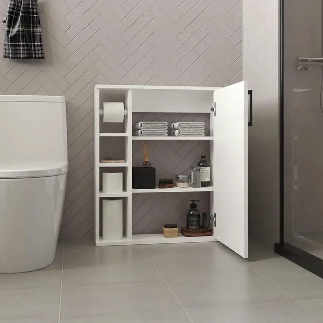 Alt view image 2 of 7 - Medicine Cabinet, 1 Door, 7 Shelves, White