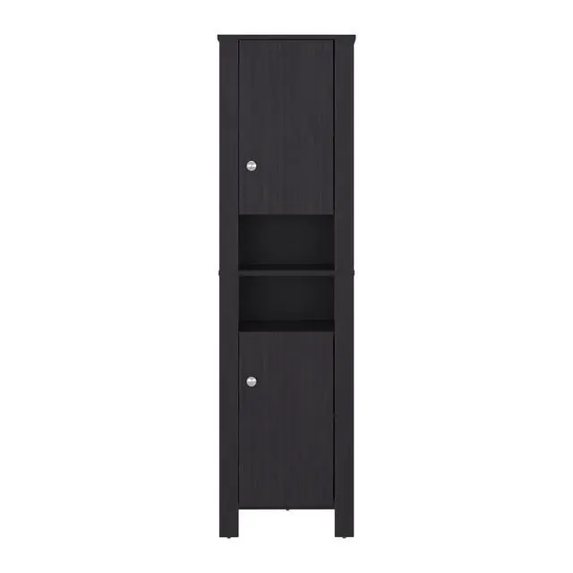 Alt view image 7 of 7 - Bathroom Cabinet 63.3" H, 2 Doors, 6 Shelves, Black Wengue - Bathroom