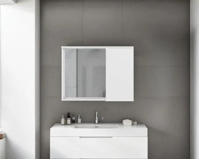 Main image of Nome Medicine Cabinet with Interior Storage Compartments, White