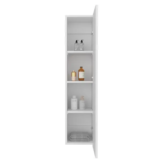 Alt view image 5 of 7 - Bigelow Wall Cabinet, 1 Door, 4 Shelves, White