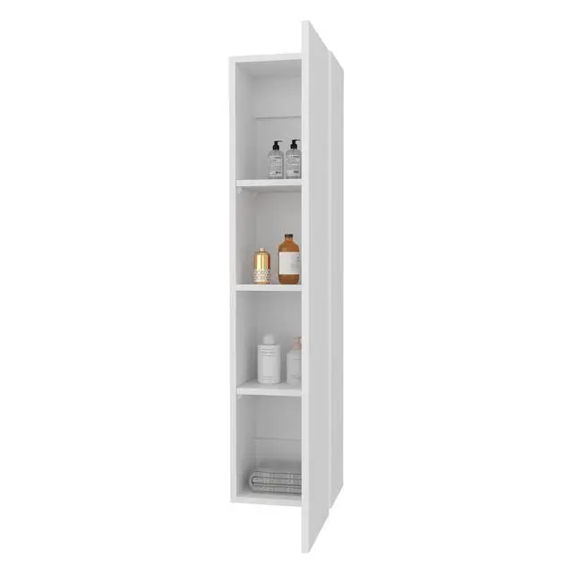 Alt view image 6 of 7 - Bigelow Wall Cabinet, 1 Door, 4 Shelves, White