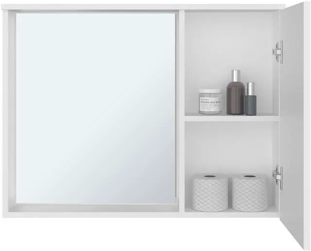 Alt view image 3 of 7 - Nome Medicine Cabinet with Interior Storage Compartments, White