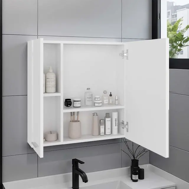 Alt view image 2 of 7 - Harbor Medicine Double Door Cabinet,Four Interior Shelves, White