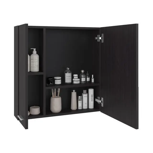 Alt view image 6 of 7 - Harbor Medicine Double Door Cabinet,Four Interior Shelves, Black Wengue